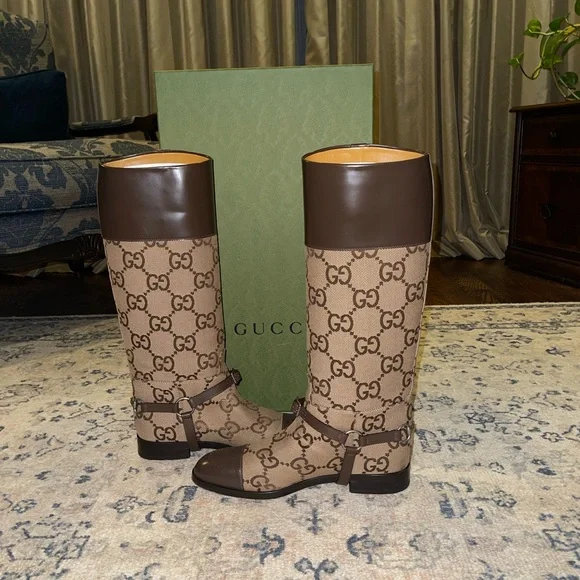 Gucci GG Canvas Horsebit Boot - Picture 6 of 7